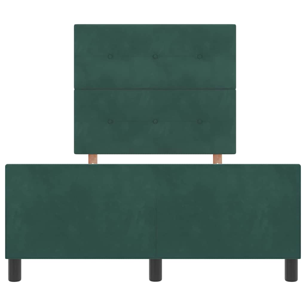 vidaXL Κρεβάτι με ελατήρια Σκούρο Πράσινο 120 x 200 cm Βελούδο
