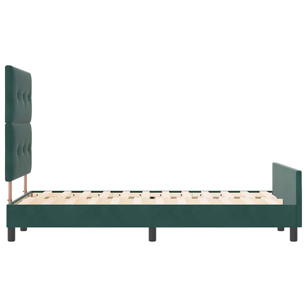 vidaXL Κρεβάτι με ελατήρια Σκούρο Πράσινο 120 x 200 cm Βελούδο