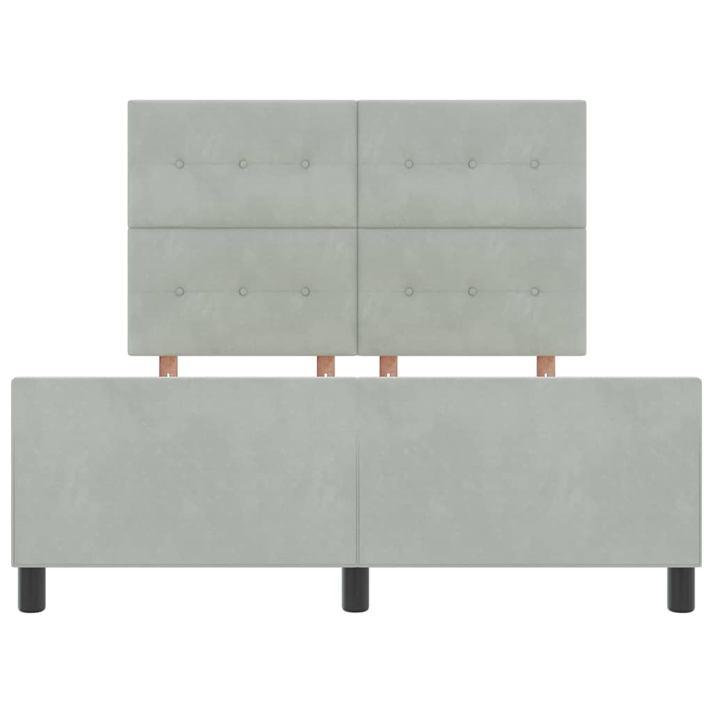 vidaXL Κρεβάτι με ελατήρια Ανοιχτό γκρι 160 x 200 cm Βελούδο