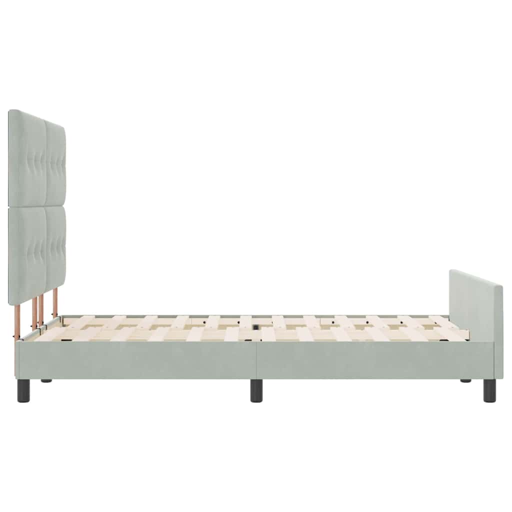 vidaXL Κρεβάτι με ελατήρια Ανοιχτό γκρι 160 x 200 cm Βελούδο