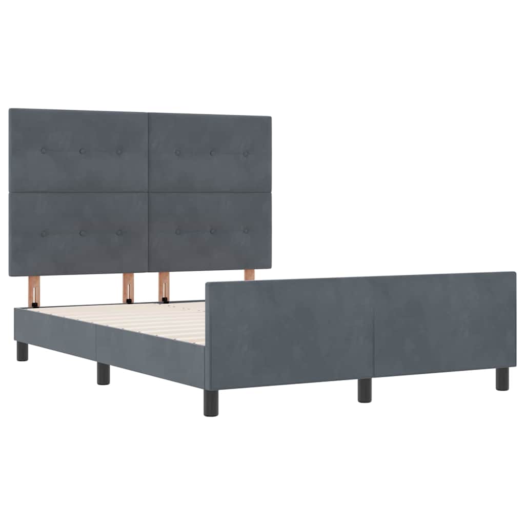 vidaXL Κρεβάτι με ελατήρια Σκούρο γκρι 160 x 200 cm Βελούδο