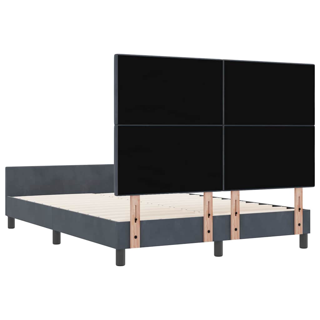 vidaXL Κρεβάτι με ελατήρια Σκούρο γκρι 160 x 200 cm Βελούδο