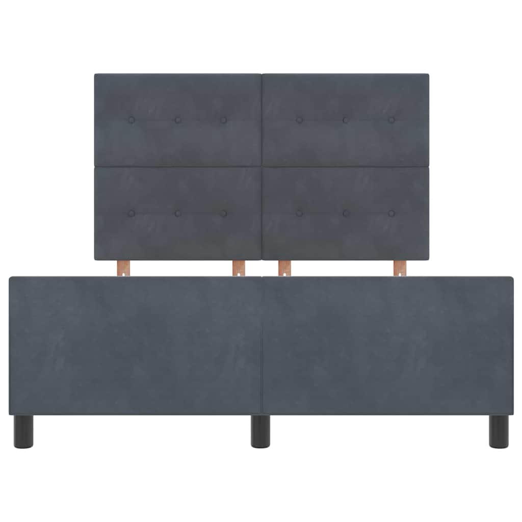 vidaXL Κρεβάτι με ελατήρια Σκούρο γκρι 160 x 200 cm Βελούδο