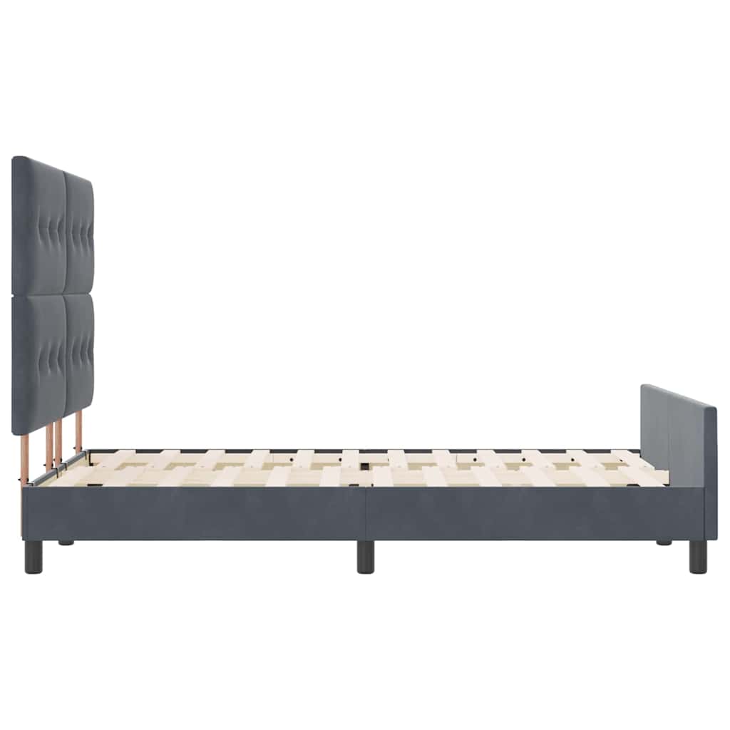 vidaXL Κρεβάτι με ελατήρια Σκούρο γκρι 160 x 200 cm Βελούδο