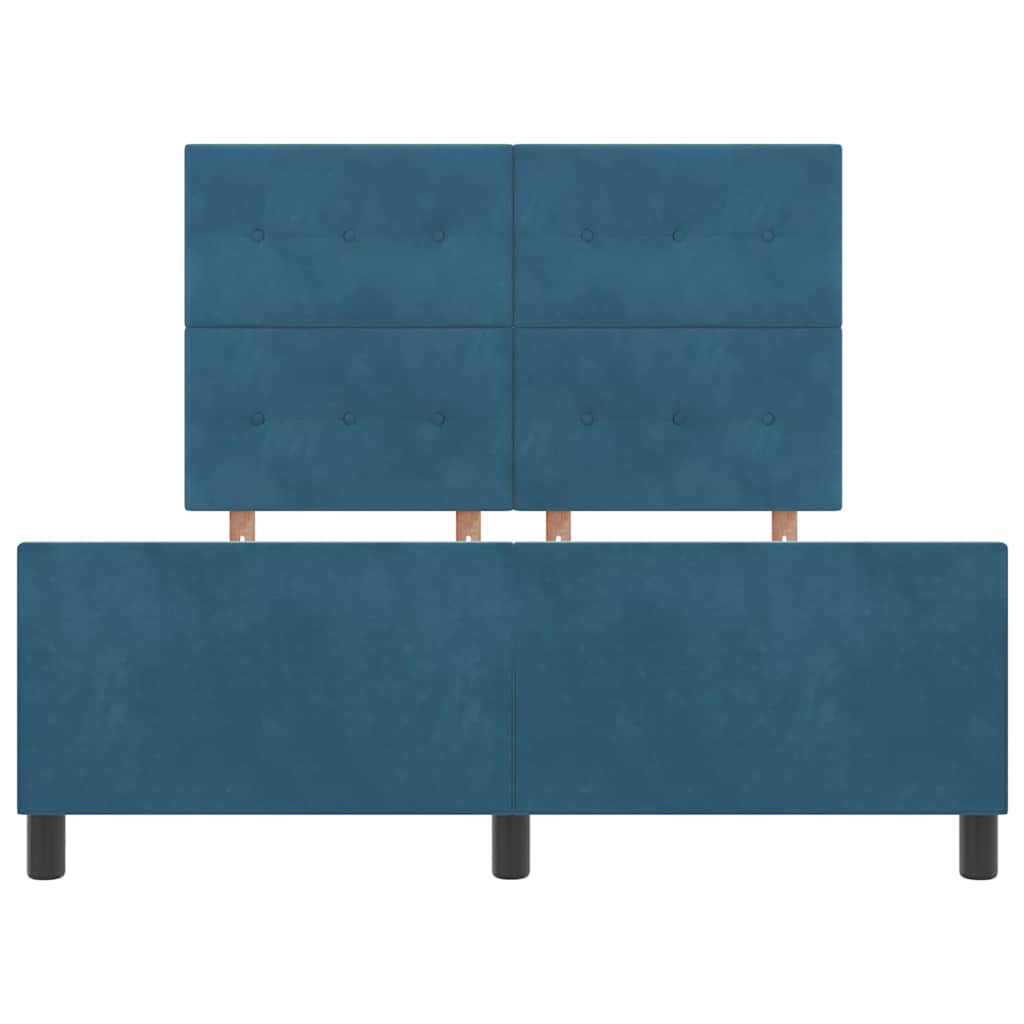 vidaXL Κρεβάτι με ελατήρια Σκούρο Μπλε 160 x 200 cm Βελούδο