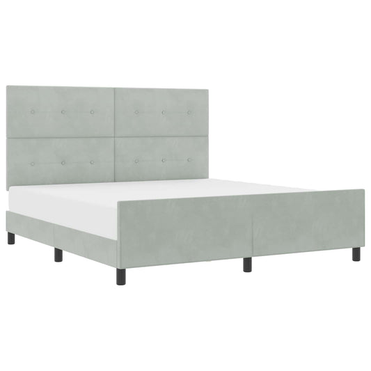 vidaXL Κρεβάτι με ελατήρια Ανοιχτό γκρι 180 x 200 cm Βελούδο