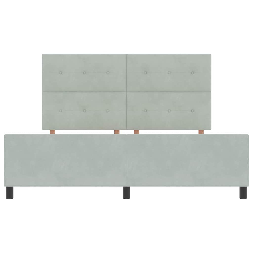 vidaXL Κρεβάτι με ελατήρια Ανοιχτό γκρι 180 x 200 cm Βελούδο