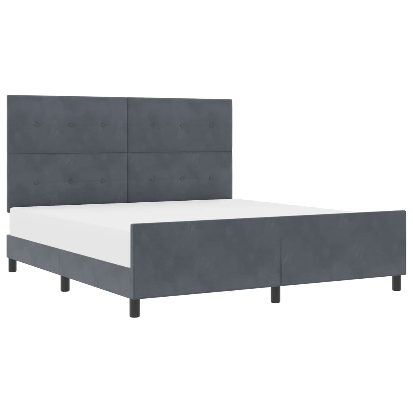 vidaXL Κρεβάτι με ελατήρια Σκούρο γκρι 180 x 200 cm Βελούδο