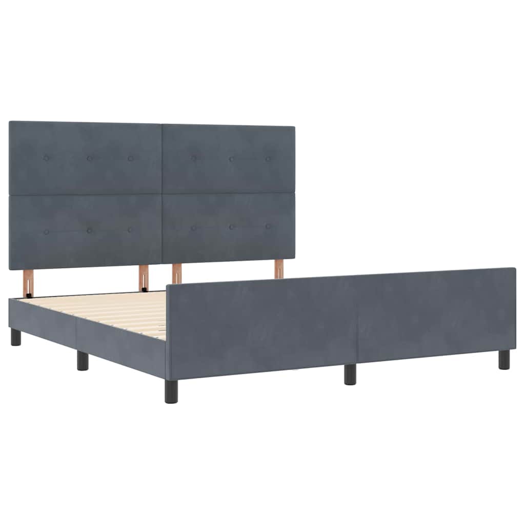 vidaXL Κρεβάτι με ελατήρια Σκούρο γκρι 180 x 200 cm Βελούδο