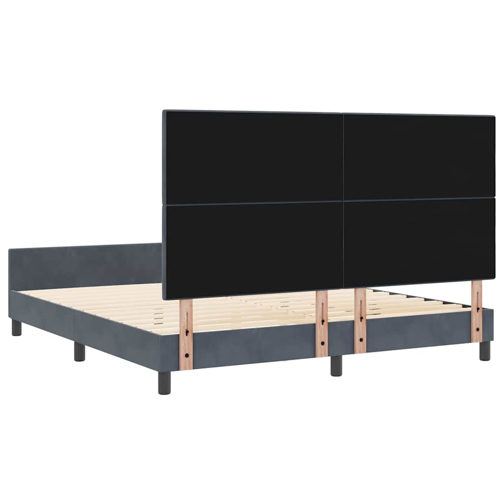 vidaXL Κρεβάτι με ελατήρια Σκούρο γκρι 180 x 200 cm Βελούδο