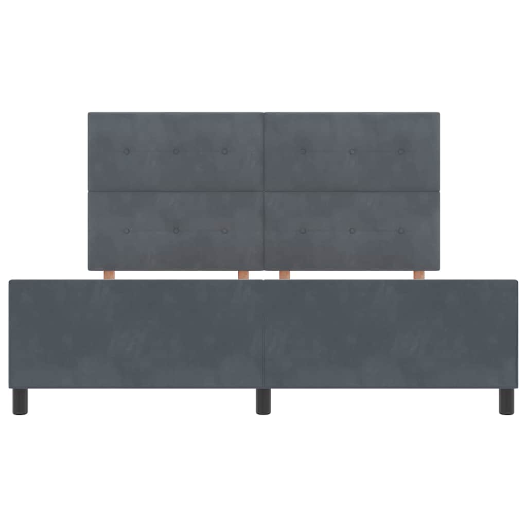vidaXL Κρεβάτι με ελατήρια Σκούρο γκρι 180 x 200 cm Βελούδο