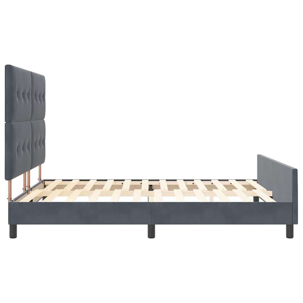 vidaXL Κρεβάτι με ελατήρια Σκούρο γκρι 180 x 200 cm Βελούδο