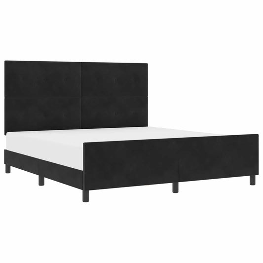 vidaXL Κρεβάτι με ελατήρια με κεφαλάρι Μαύρο 180 x 200 cm Βελούδο
