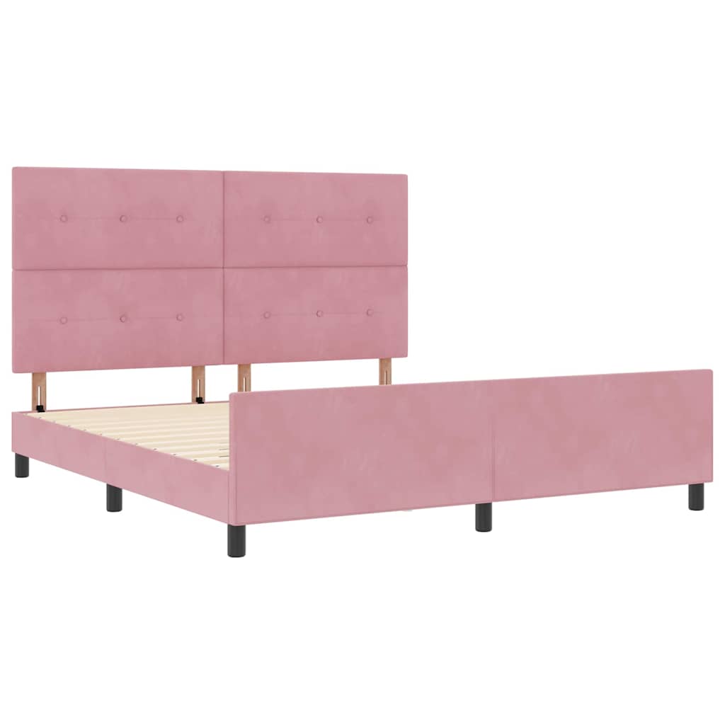 vidaXL Κρεβάτι με ελατήρια με κεφαλάρι Ροζ 180 x 200 cm Βελούδο