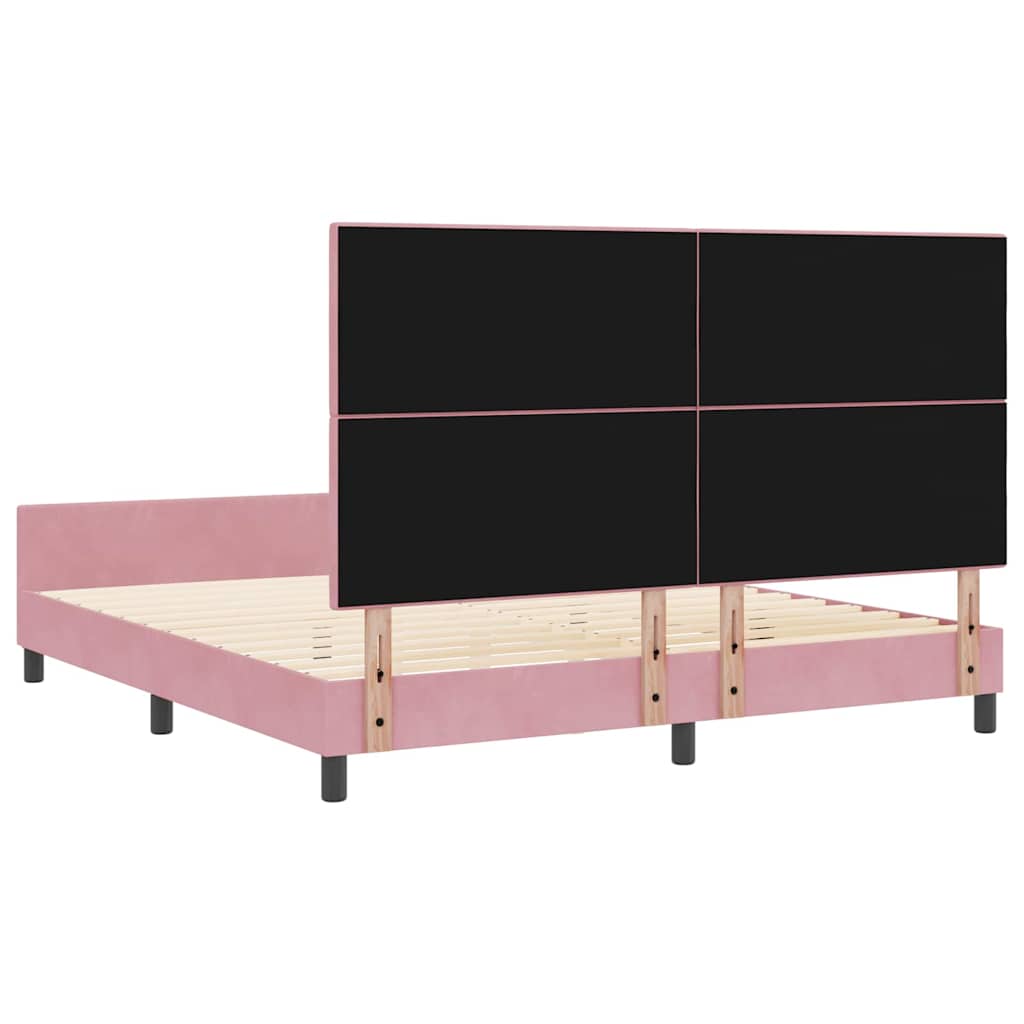 vidaXL Κρεβάτι με ελατήρια με κεφαλάρι Ροζ 180 x 200 cm Βελούδο