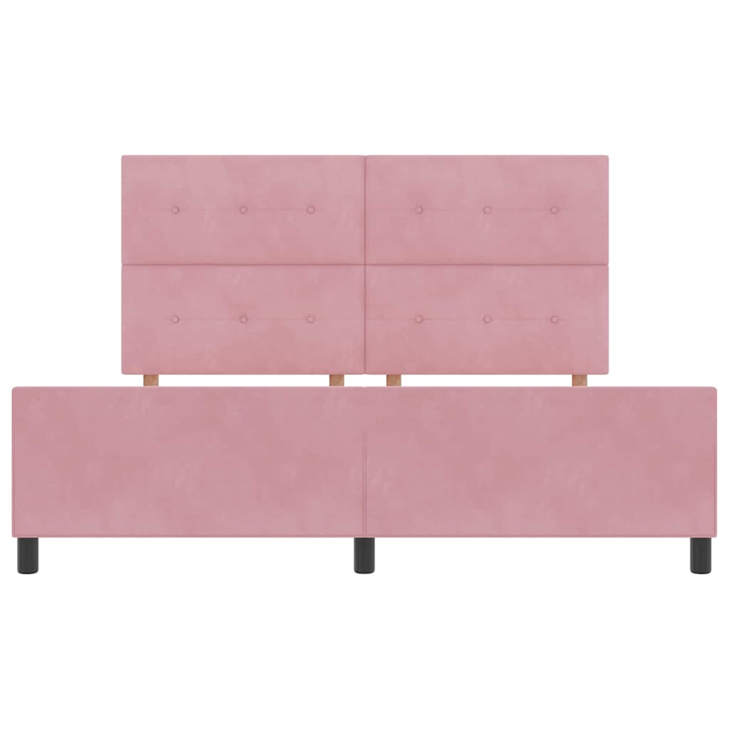 vidaXL Κρεβάτι με ελατήρια με κεφαλάρι Ροζ 180 x 200 cm Βελούδο