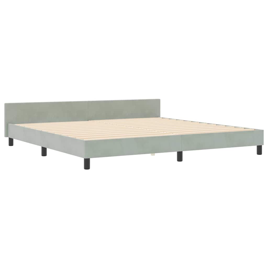vidaXL Κρεβάτι με ελατήρια Ανοιχτό γκρι 200 x 200 cm Βελούδο