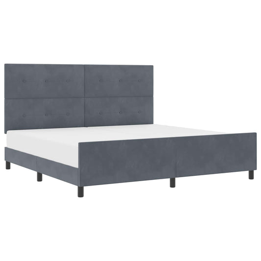 vidaXL Κρεβάτι με ελατήρια Σκούρο γκρι 200 x 200 cm Βελούδο