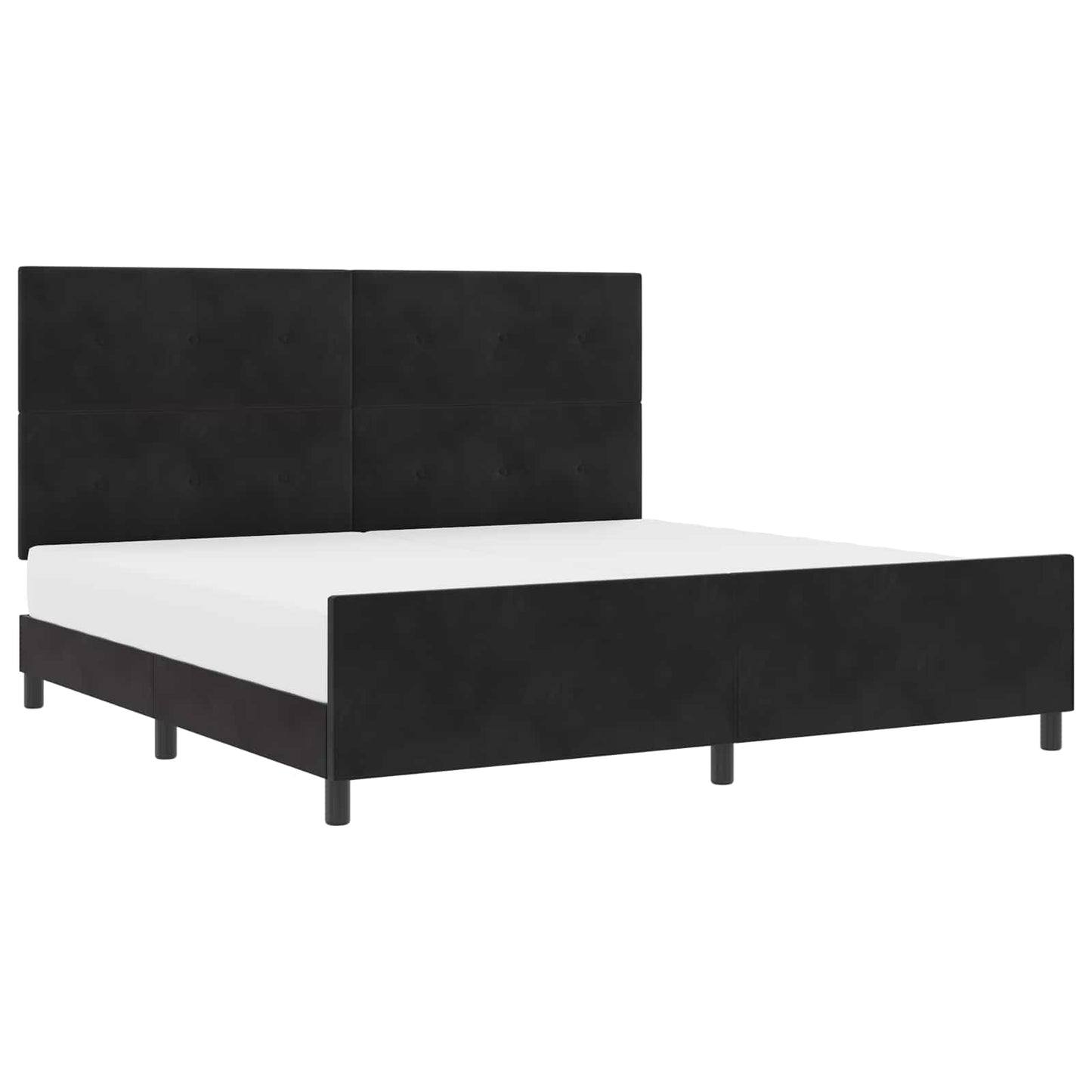 vidaXL Κρεβάτι με ελατήρια με κεφαλάρι Μαύρο 200 x 200 cm Βελούδο