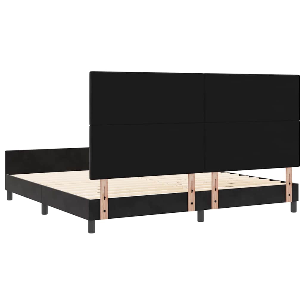 vidaXL Κρεβάτι με ελατήρια με κεφαλάρι Μαύρο 200 x 200 cm Βελούδο