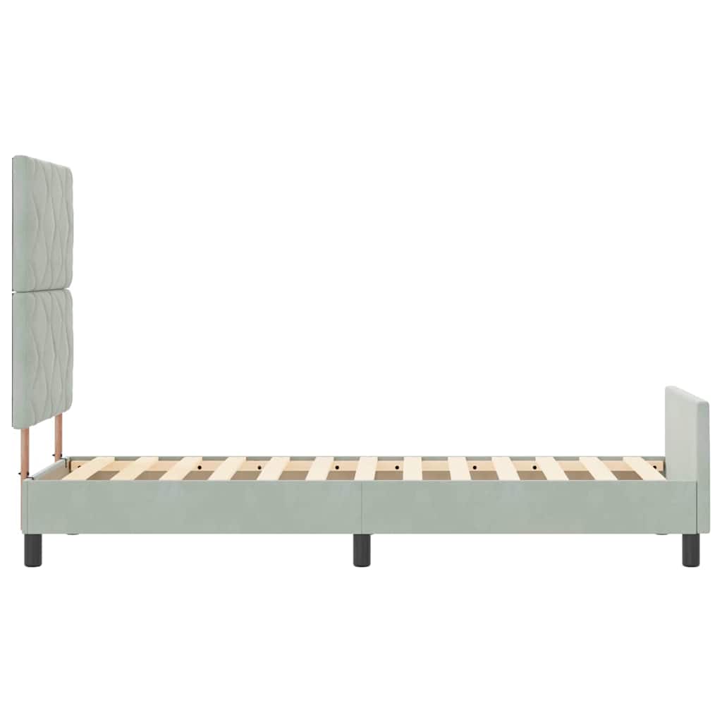 vidaXL Κρεβάτι με ελατήρια Ανοιχτό γκρι 80 x 200 cm Βελούδο