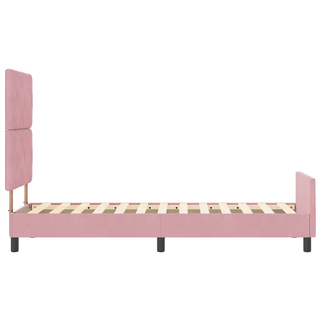 vidaXL Κρεβάτι με ελατήρια με κεφαλάρι Ροζ 80 x 200 cm Βελούδο