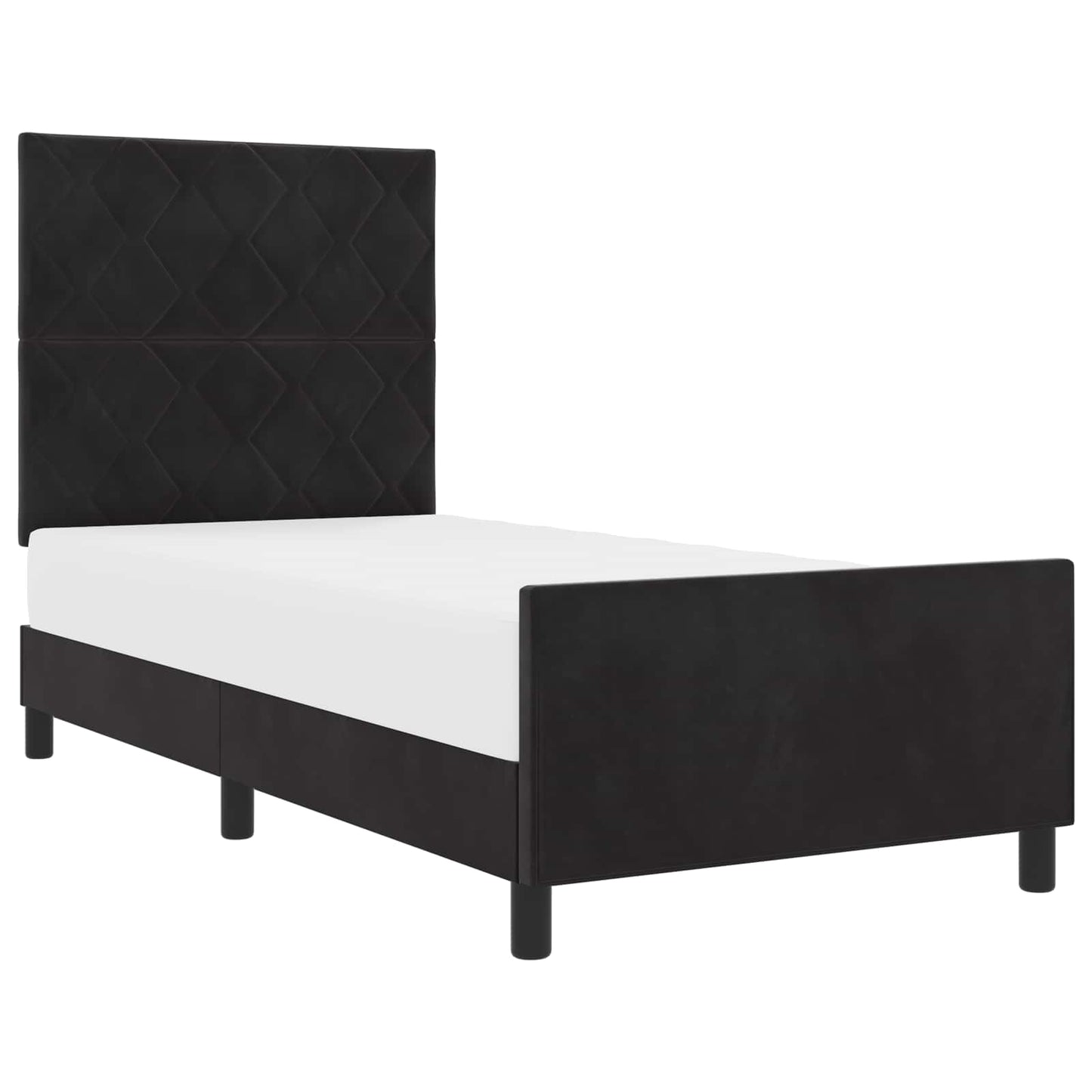 vidaXL Κρεβάτι με ελατήρια με κεφαλάρι Μαύρο 100 x 200 cm Βελούδο