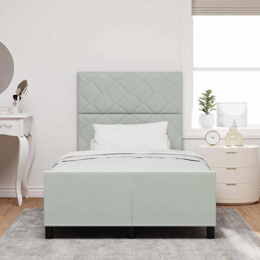 vidaXL Κρεβάτι με ελατήρια Ανοιχτό γκρι 120 x 190 cm Βελούδο