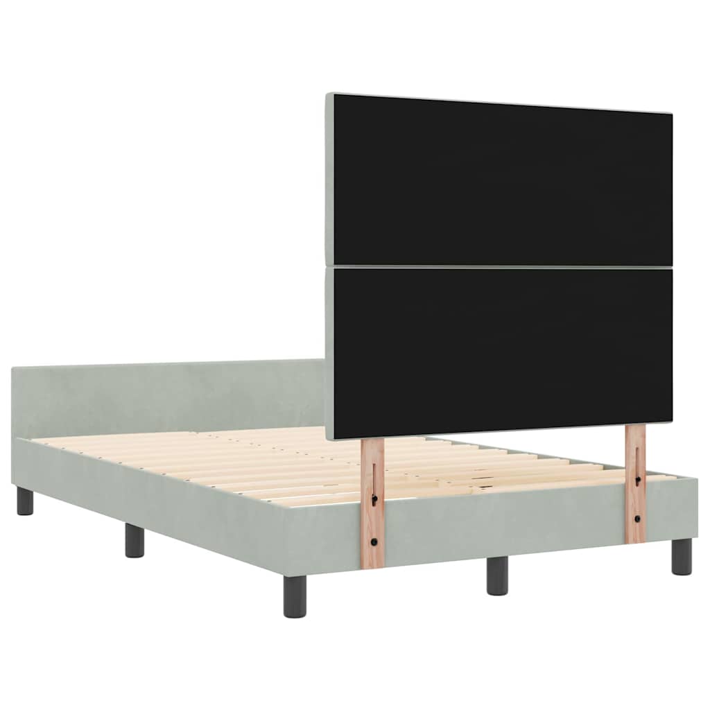 vidaXL Κρεβάτι με ελατήρια Ανοιχτό γκρι 120 x 190 cm Βελούδο
