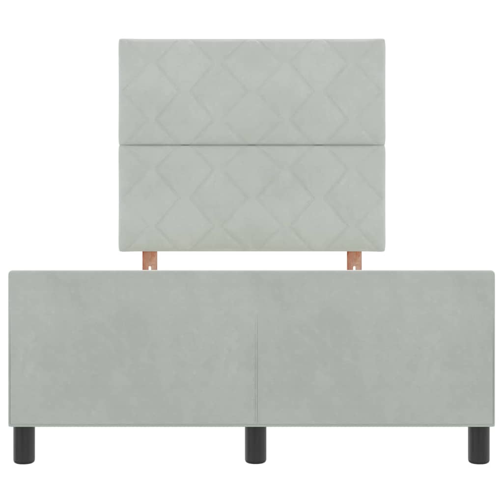 vidaXL Κρεβάτι με ελατήρια Ανοιχτό γκρι 120 x 190 cm Βελούδο