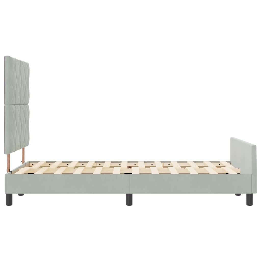 vidaXL Κρεβάτι με ελατήρια Ανοιχτό γκρι 120 x 190 cm Βελούδο