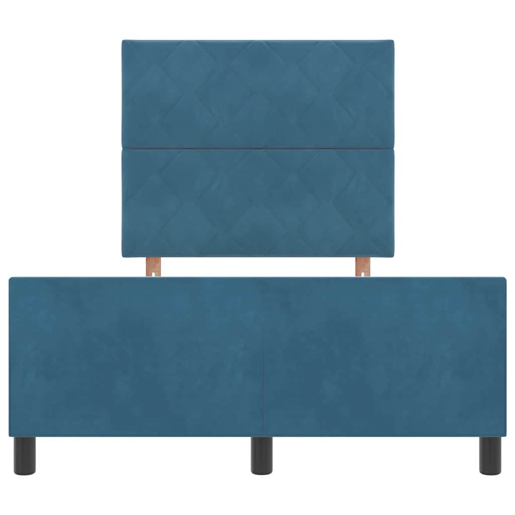 vidaXL Κρεβάτι με ελατήρια Σκούρο Μπλε 120 x 190 cm Βελούδο