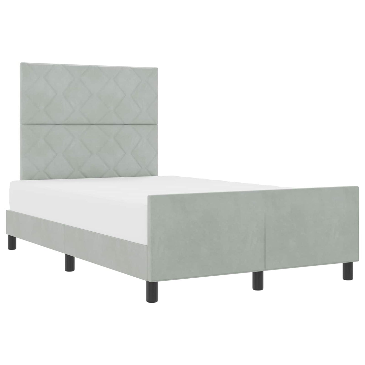 vidaXL Κρεβάτι με ελατήρια Ανοιχτό γκρι 120 x 200 cm Βελούδο