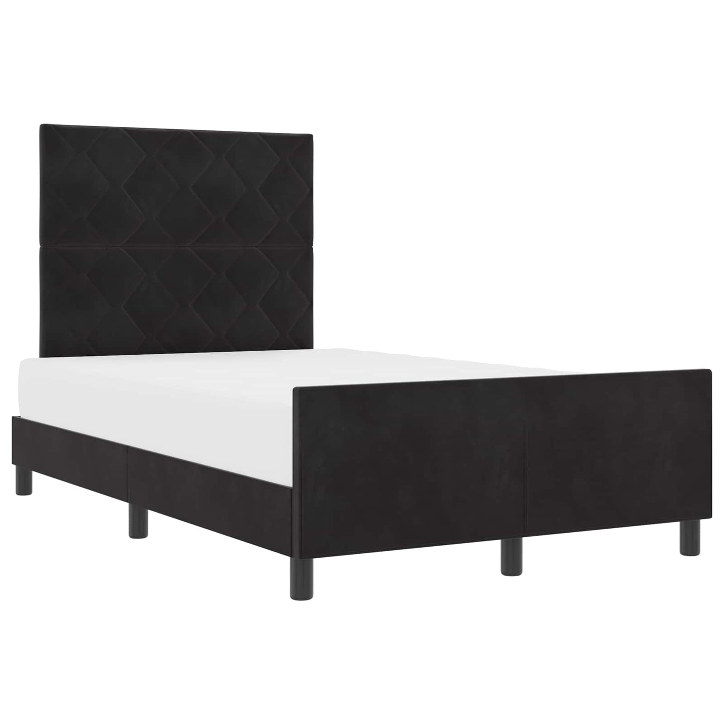 vidaXL Κρεβάτι με ελατήρια με κεφαλάρι Μαύρο 120 x 200 cm Βελούδο