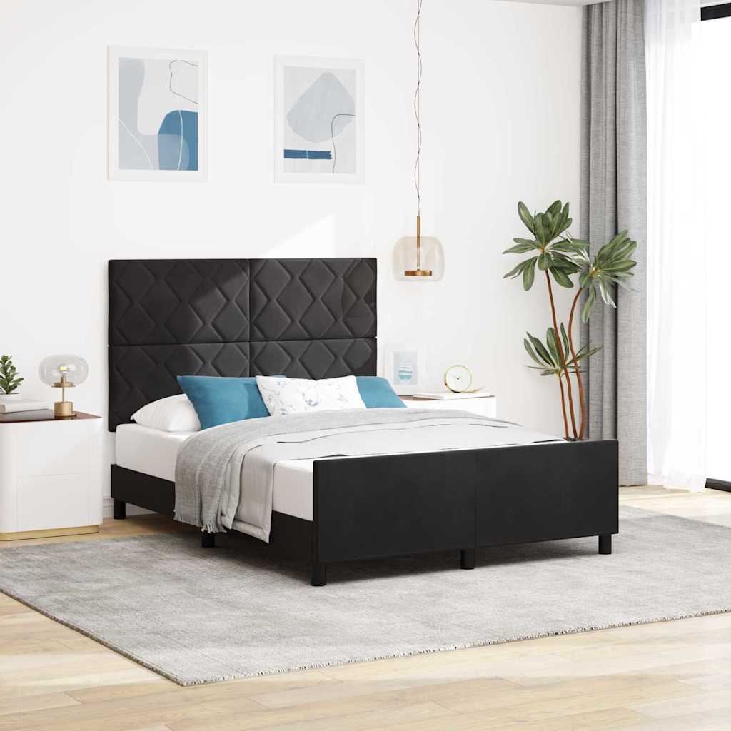 vidaXL Κρεβάτι με ελατήρια με κεφαλάρι Μαύρο 140 x 200 cm Βελούδο