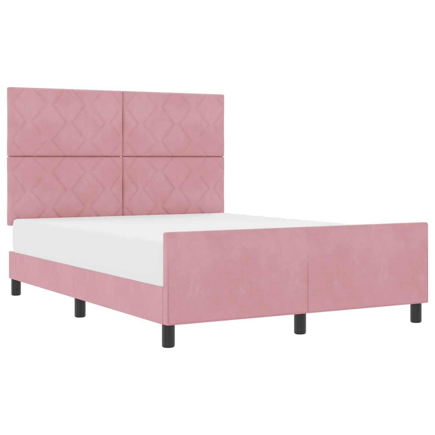 vidaXL Κρεβάτι με ελατήρια με κεφαλάρι Ροζ 140 x 200 cm Βελούδο