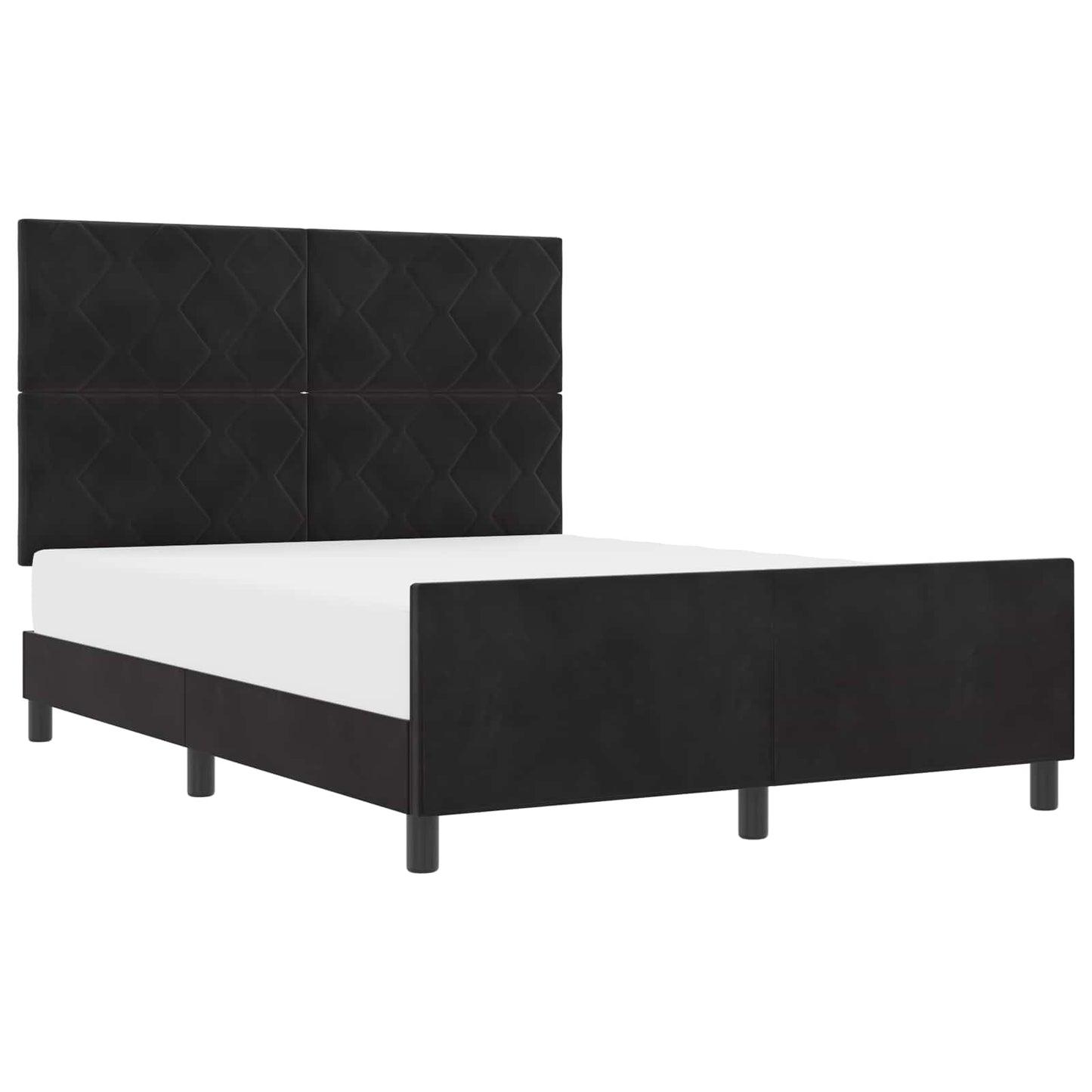 vidaXL Κρεβάτι με ελατήρια με κεφαλάρι Μαύρο 160 x 200 cm Βελούδο