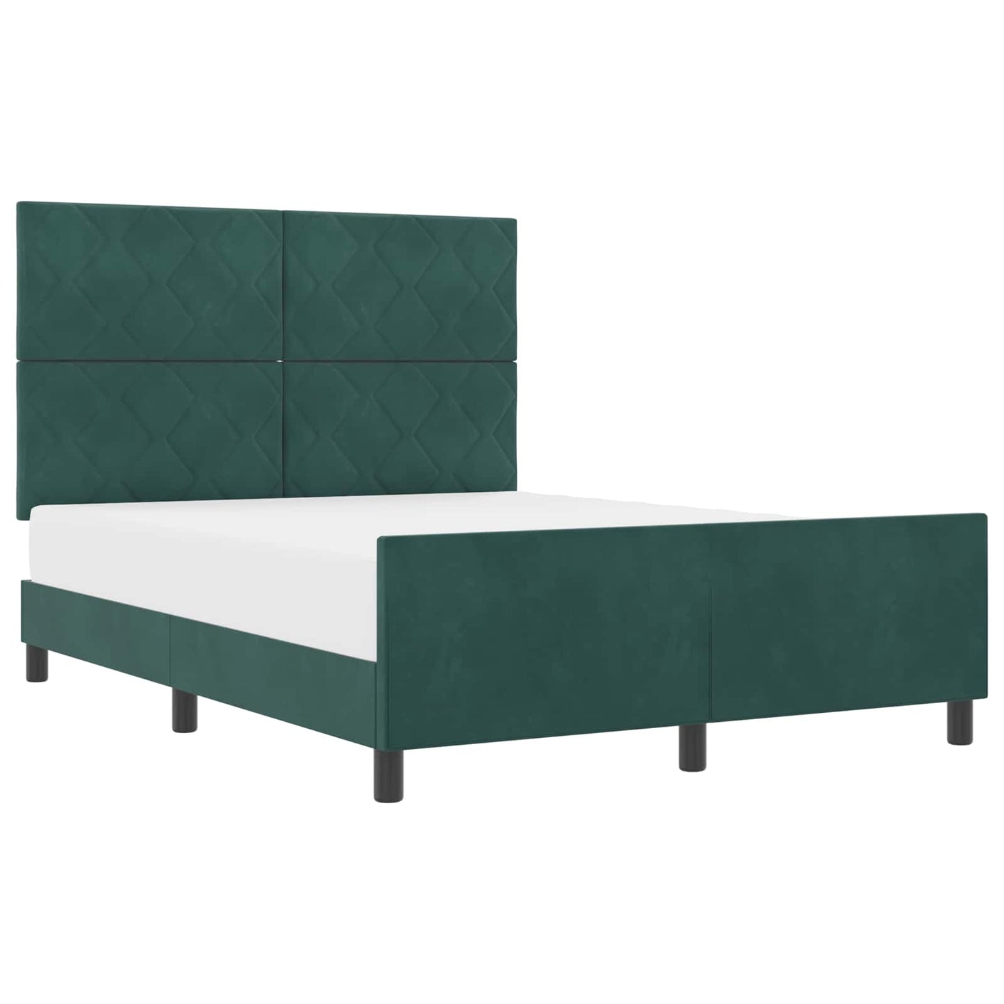vidaXL Κρεβάτι με ελατήρια Σκούρο Πράσινο 160 x 200 cm Βελούδο