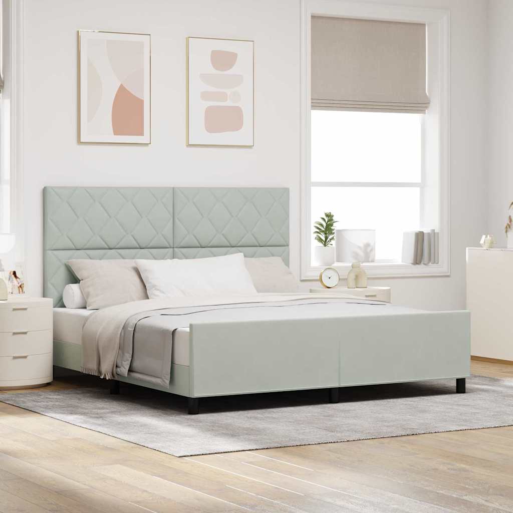 vidaXL Κρεβάτι με ελατήρια Ανοιχτό γκρι 180 x 200 cm Βελούδο