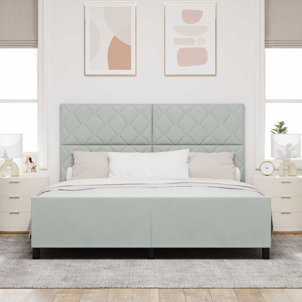 vidaXL Κρεβάτι με ελατήρια Ανοιχτό γκρι 180 x 200 cm Βελούδο