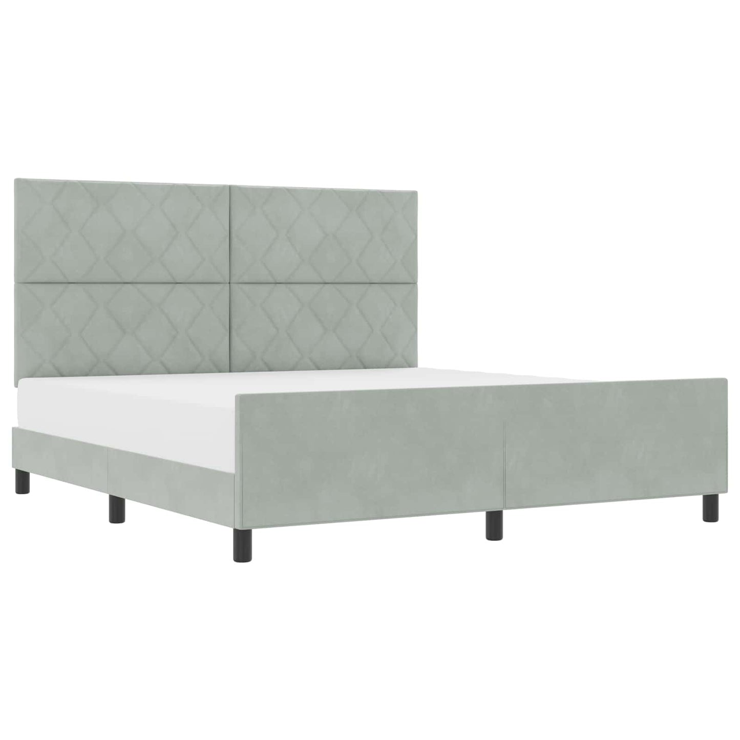 vidaXL Κρεβάτι με ελατήρια Ανοιχτό γκρι 180 x 200 cm Βελούδο