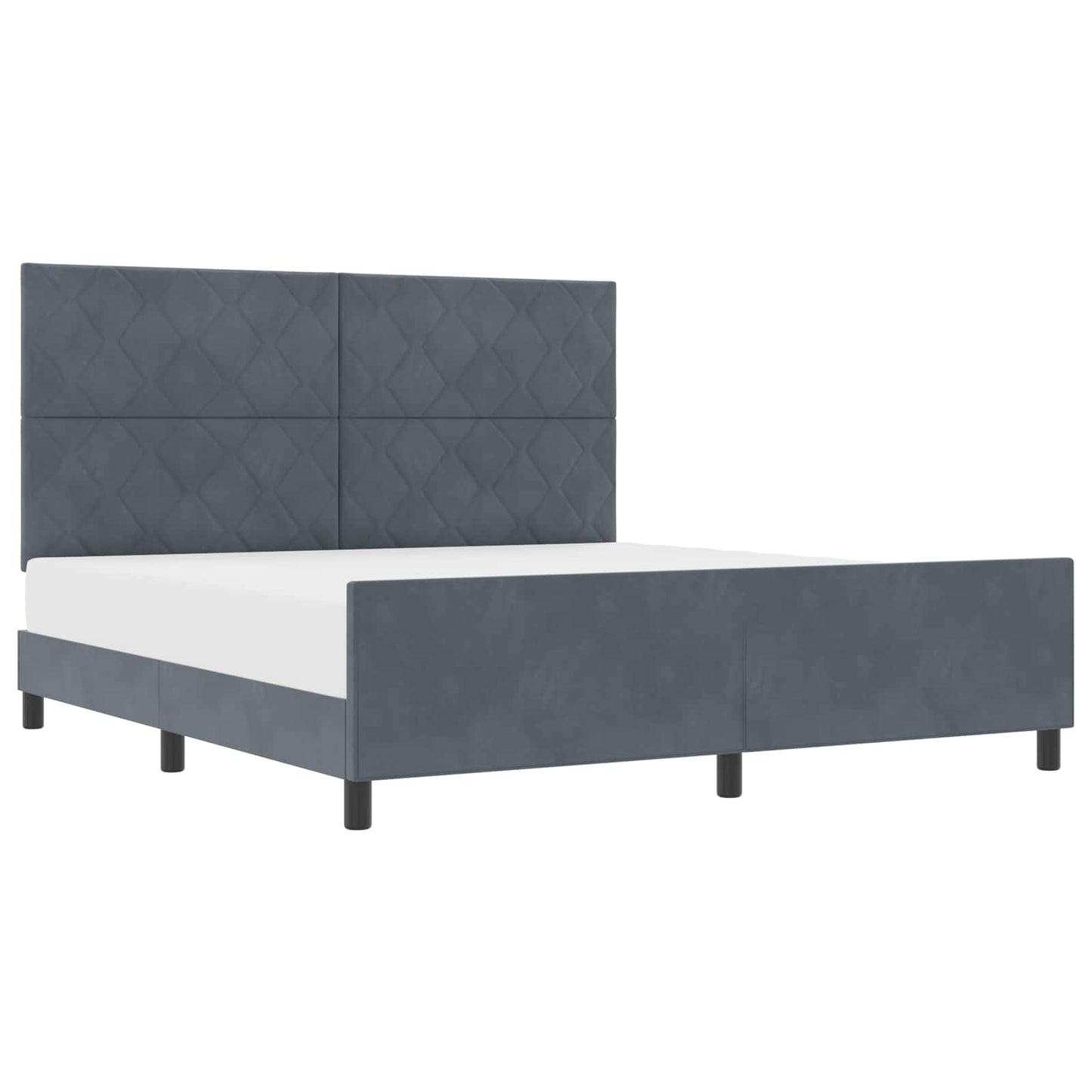 vidaXL Κρεβάτι με ελατήρια Σκούρο γκρι 180 x 200 cm Βελούδο