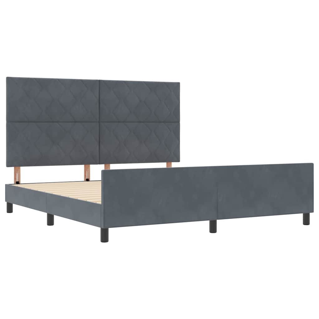 vidaXL Κρεβάτι με ελατήρια Σκούρο γκρι 180 x 200 cm Βελούδο