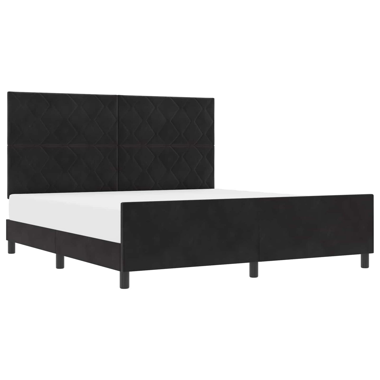 vidaXL Κρεβάτι με ελατήρια με κεφαλάρι Μαύρο 180 x 200 cm Βελούδο