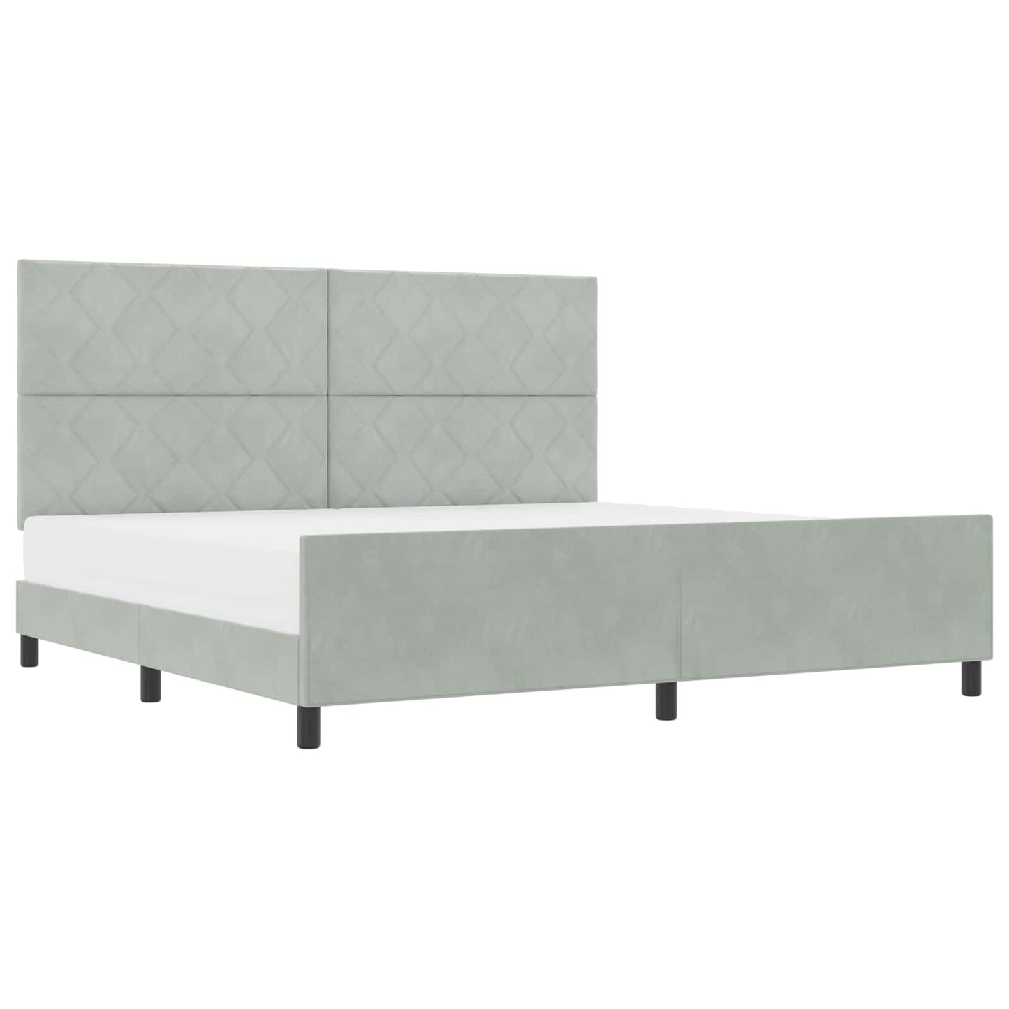 vidaXL Κρεβάτι με ελατήρια Ανοιχτό γκρι 200 x 200 cm Βελούδο