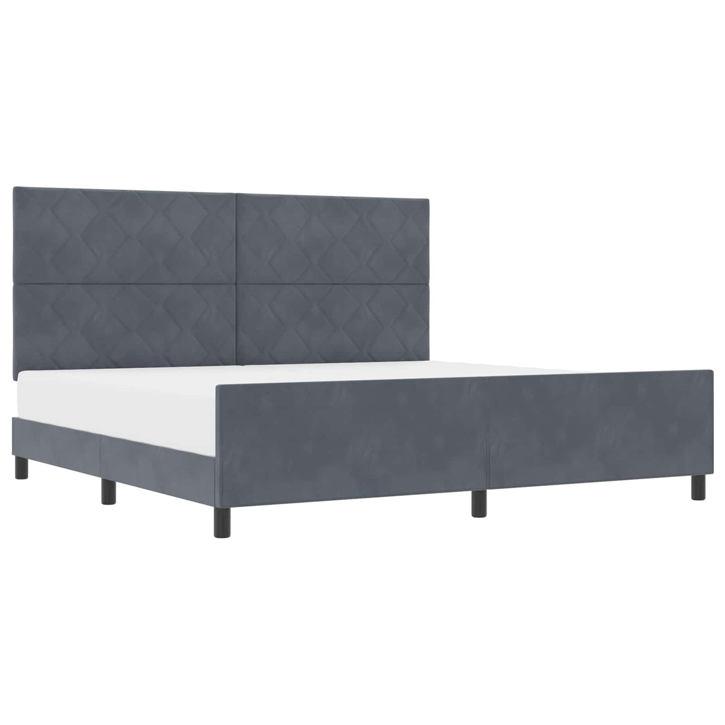 vidaXL Κρεβάτι με ελατήρια Σκούρο γκρι 200 x 200 cm Βελούδο