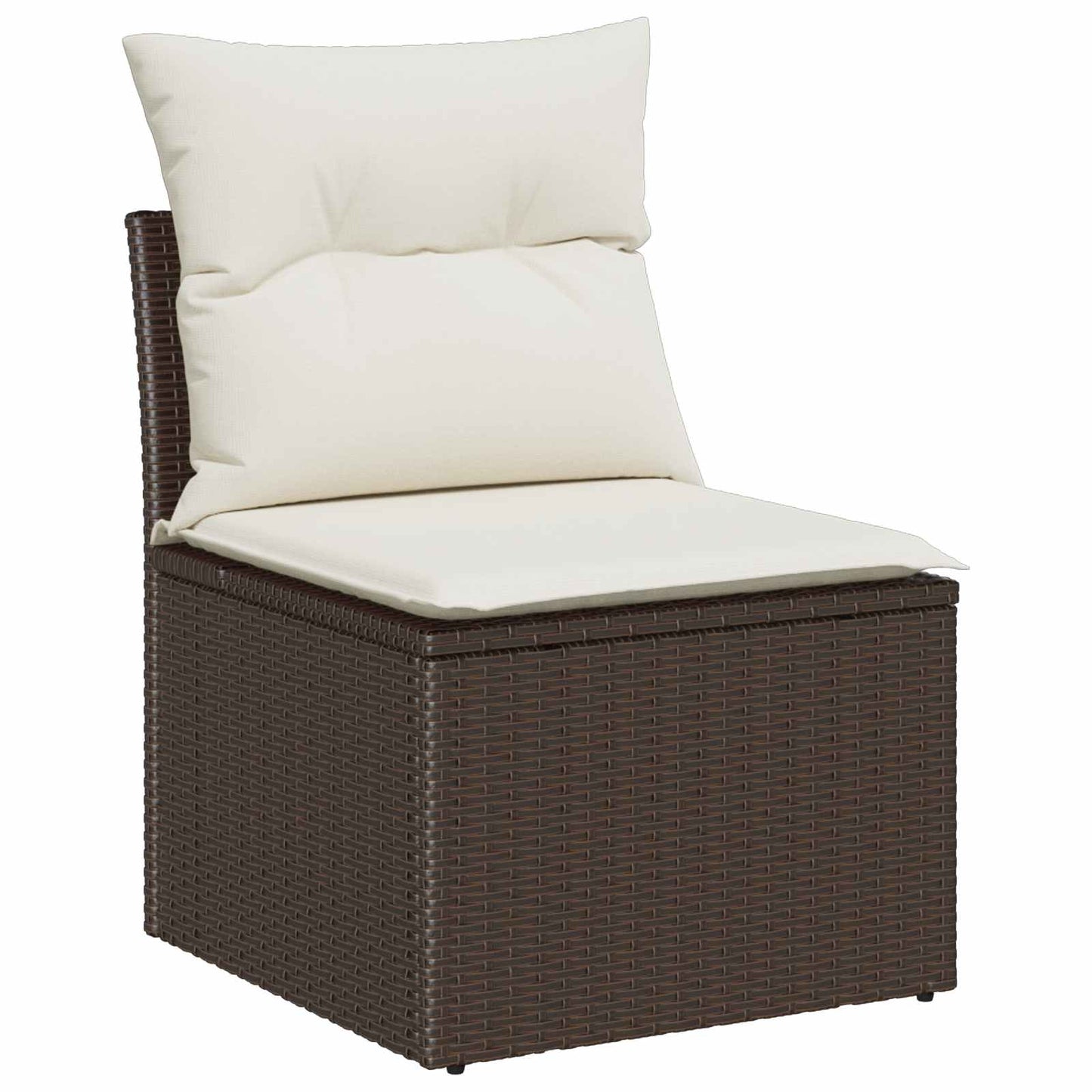 vidaXL Σετ Καναπέ Κήπου 5 pcs 4-Seater Καφέ και Κρεμ συνθετικό ρατάν