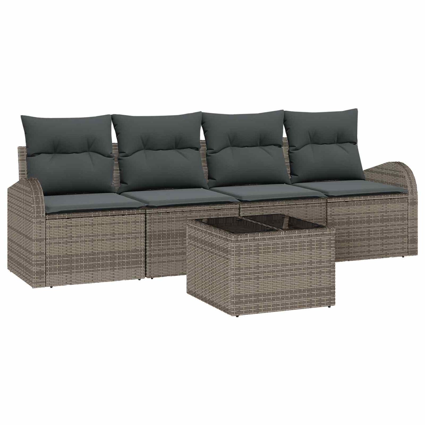 vidaXL Σετ Καναπέ Κήπου 5 pcs 4-Seater Γκρι συνθετικό ρατάν