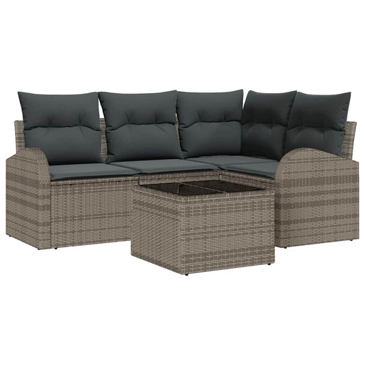 vidaXL Σετ Καναπέ Κήπου με μαξιλάρι 5 pcs Γκρι συνθετικό ρατάν