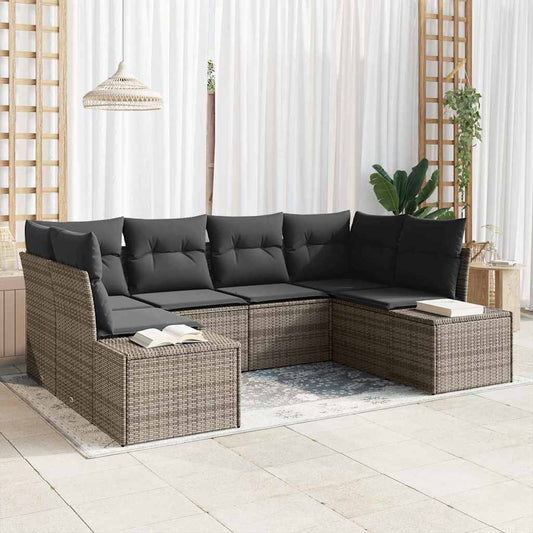 vidaXL Σετ Καναπέ Κήπου 6 pcs Γκρι 234 x 154 x 85 εκ Πολυ ράταν